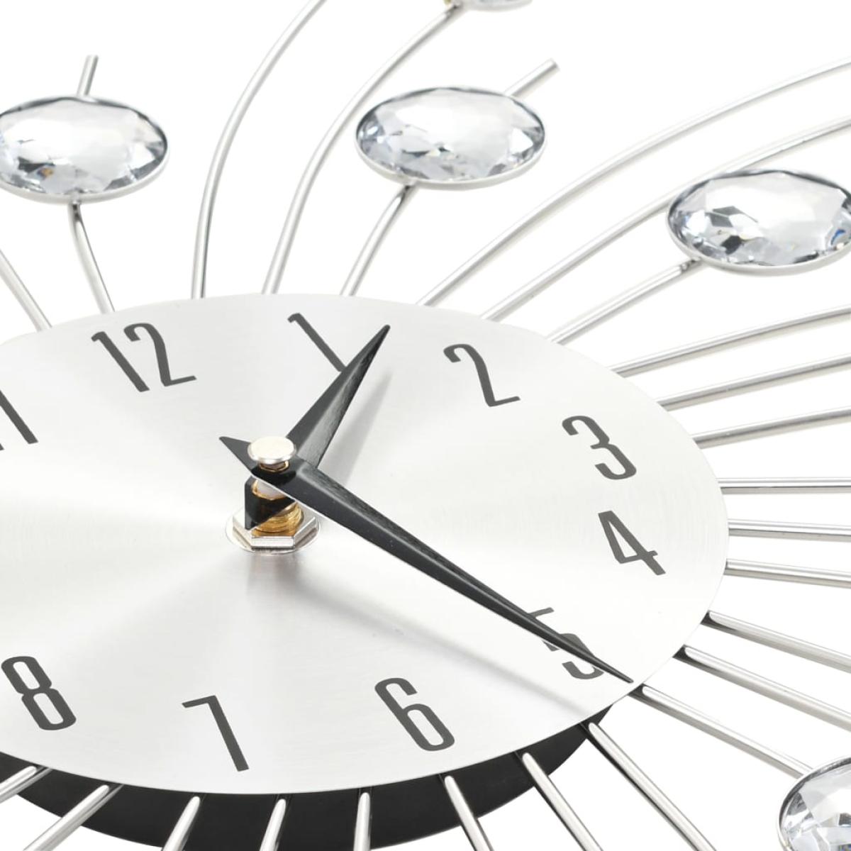 Reloj de pared con movimiento de cuarzo 50 cm plateado