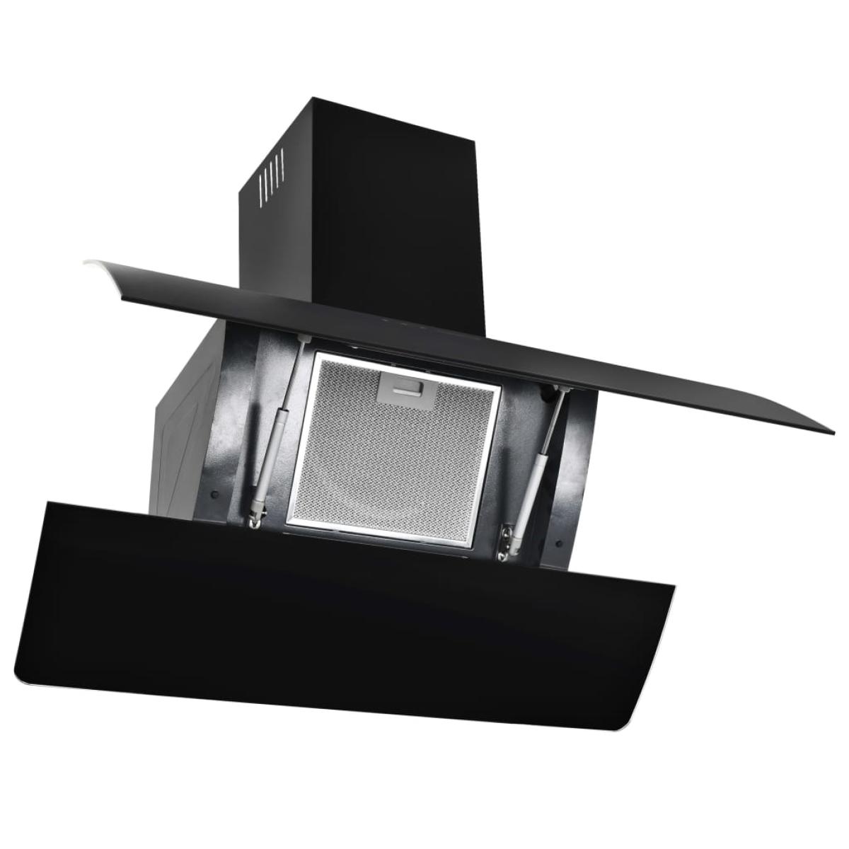Campana extractora de pared acero inox negra 756 m³/h 90 cm