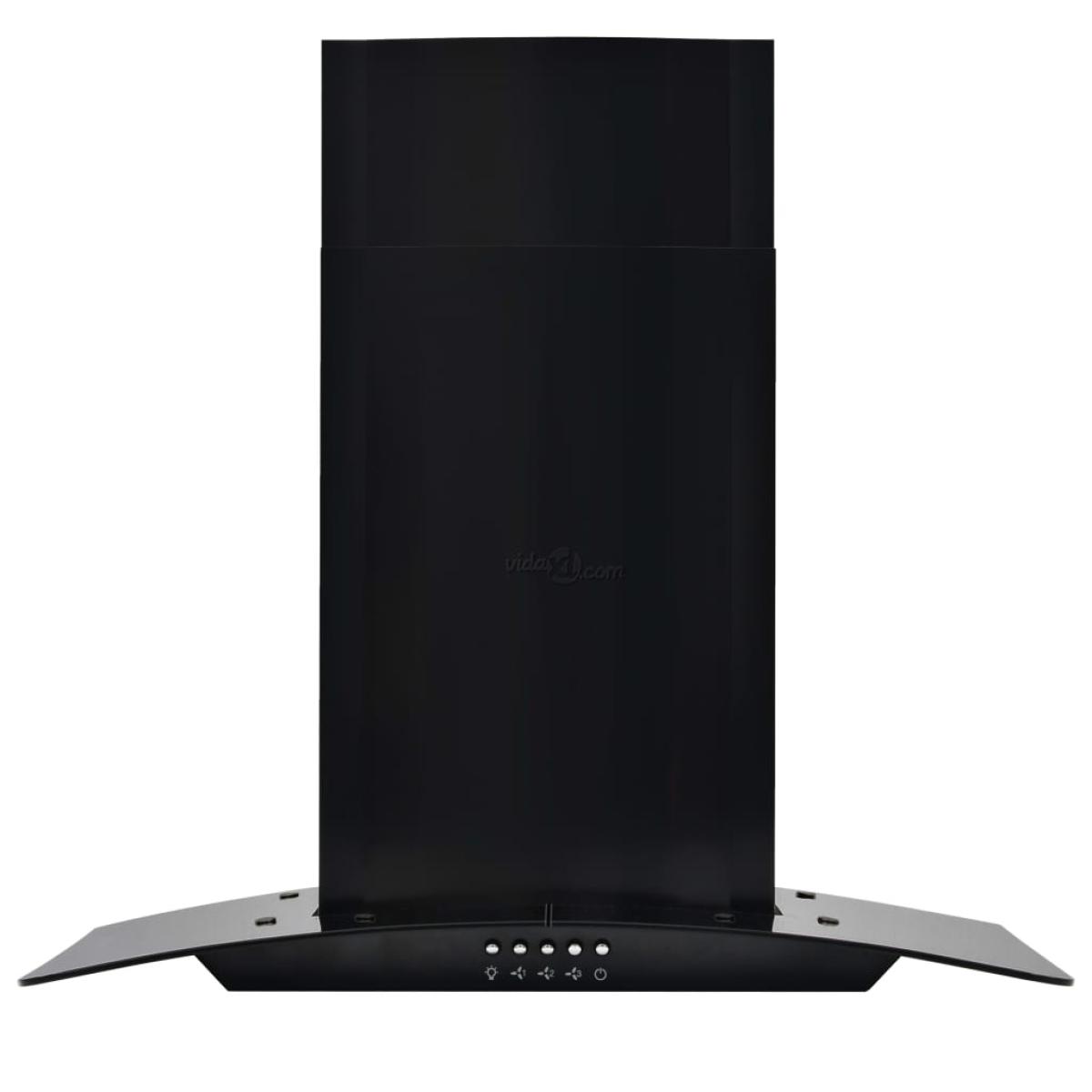 Campana extractora pared 60 cm acero inoxidable 756 m³/h negro