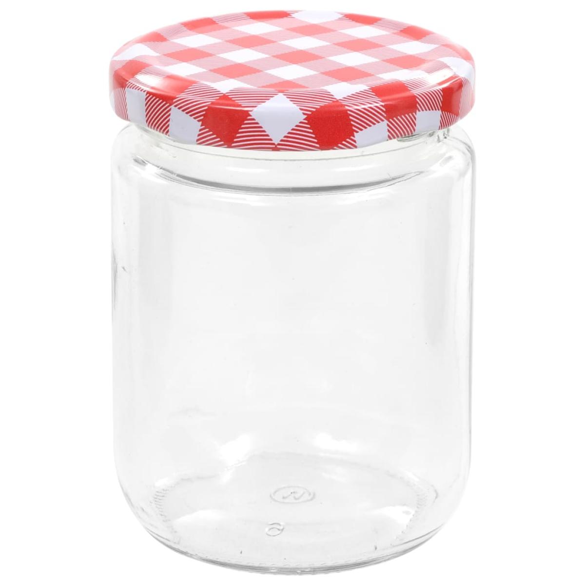 Tarros de mermelada de vidrio tapa blanca y roja 96 uds 230 ml