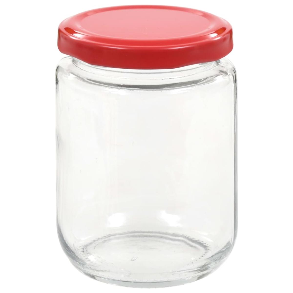 Tarros de mermelada de vidrio con tapa roja 48 unidades 230 ml