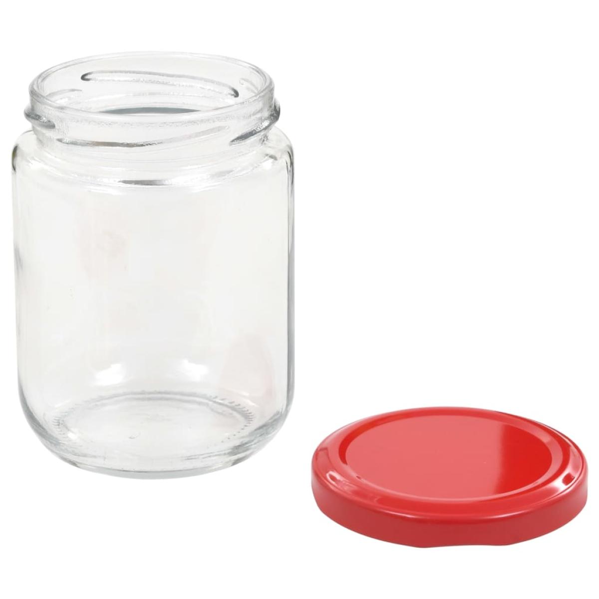 Tarros de mermelada de vidrio con tapa roja 48 unidades 230 ml