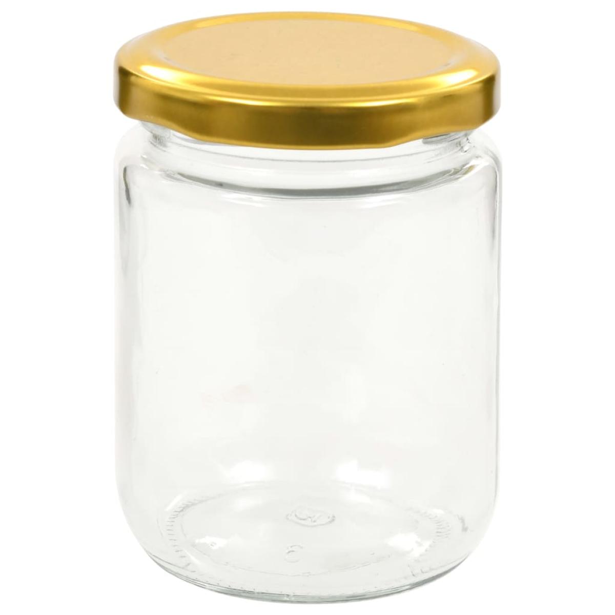 Tarros de mermelada de vidrio con tapa dorada 48 uds 230 ml