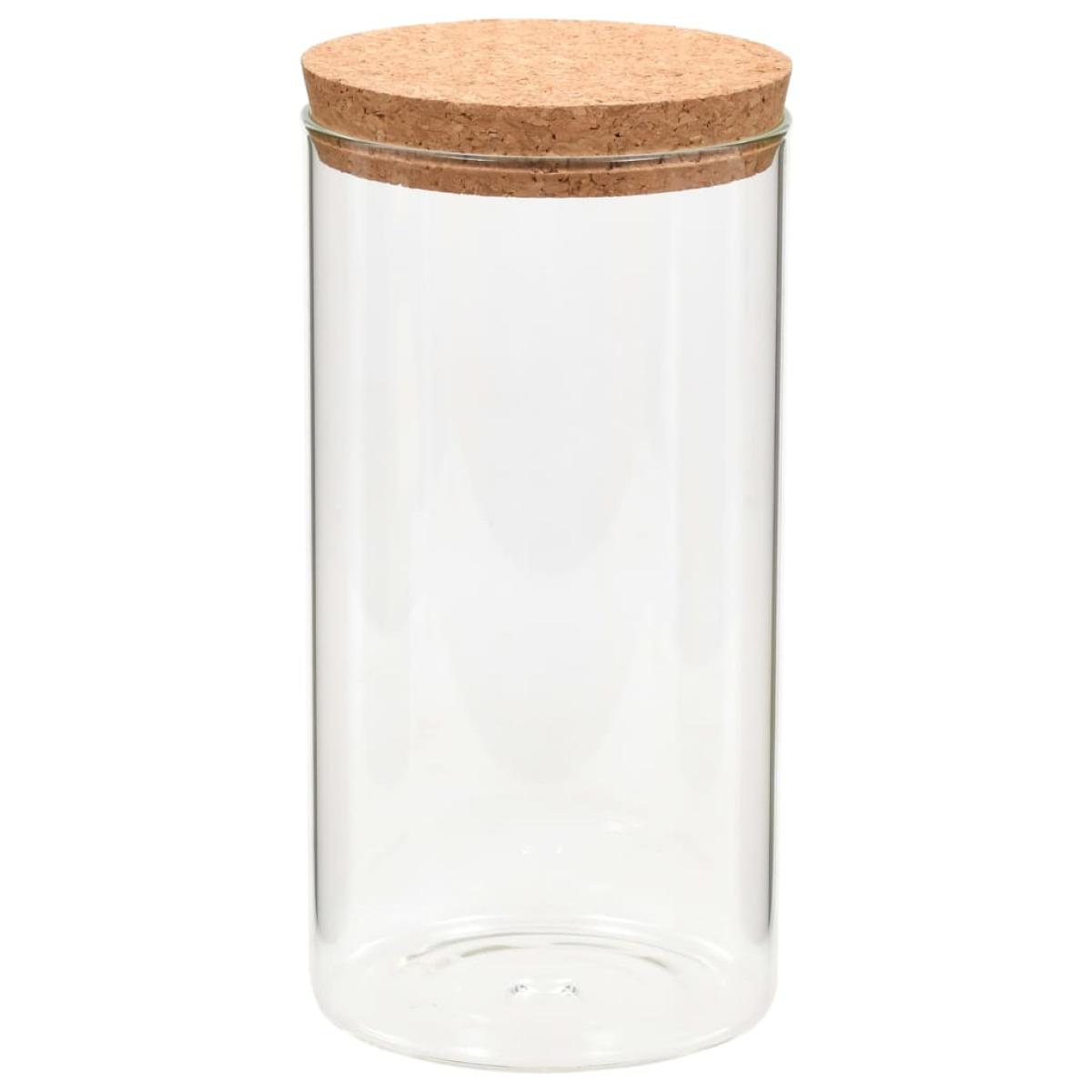 Tarros de almacenaje con tapa de corcho 6 unidades 1100 ml