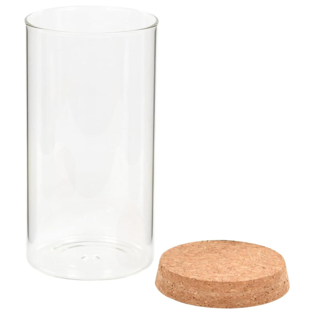 Tarros de almacenaje con tapa de corcho 6 unidades 1100 ml