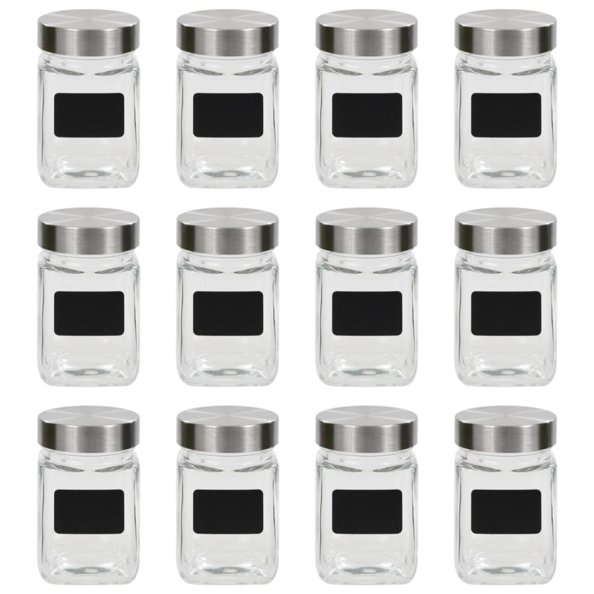 Tarros de almacenaje con pegatina 12 unidades 300 ml