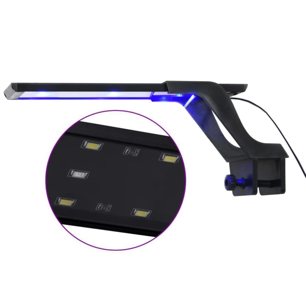 Luz LED para acuario con abrazadera azul y blanco 25-45 cm