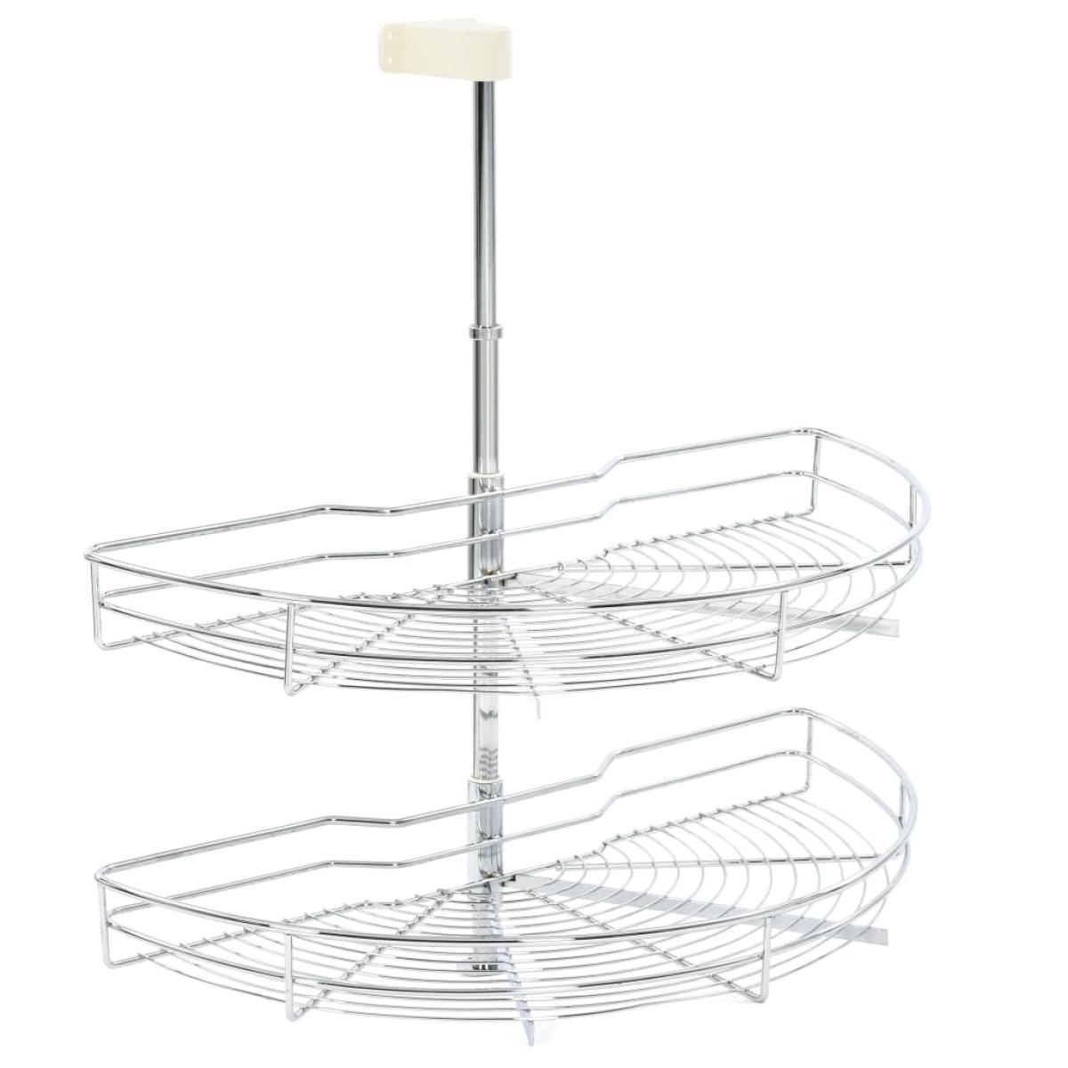Bandeja cocina alambre 2 niveles plata 180 grados 75x38x80 cm