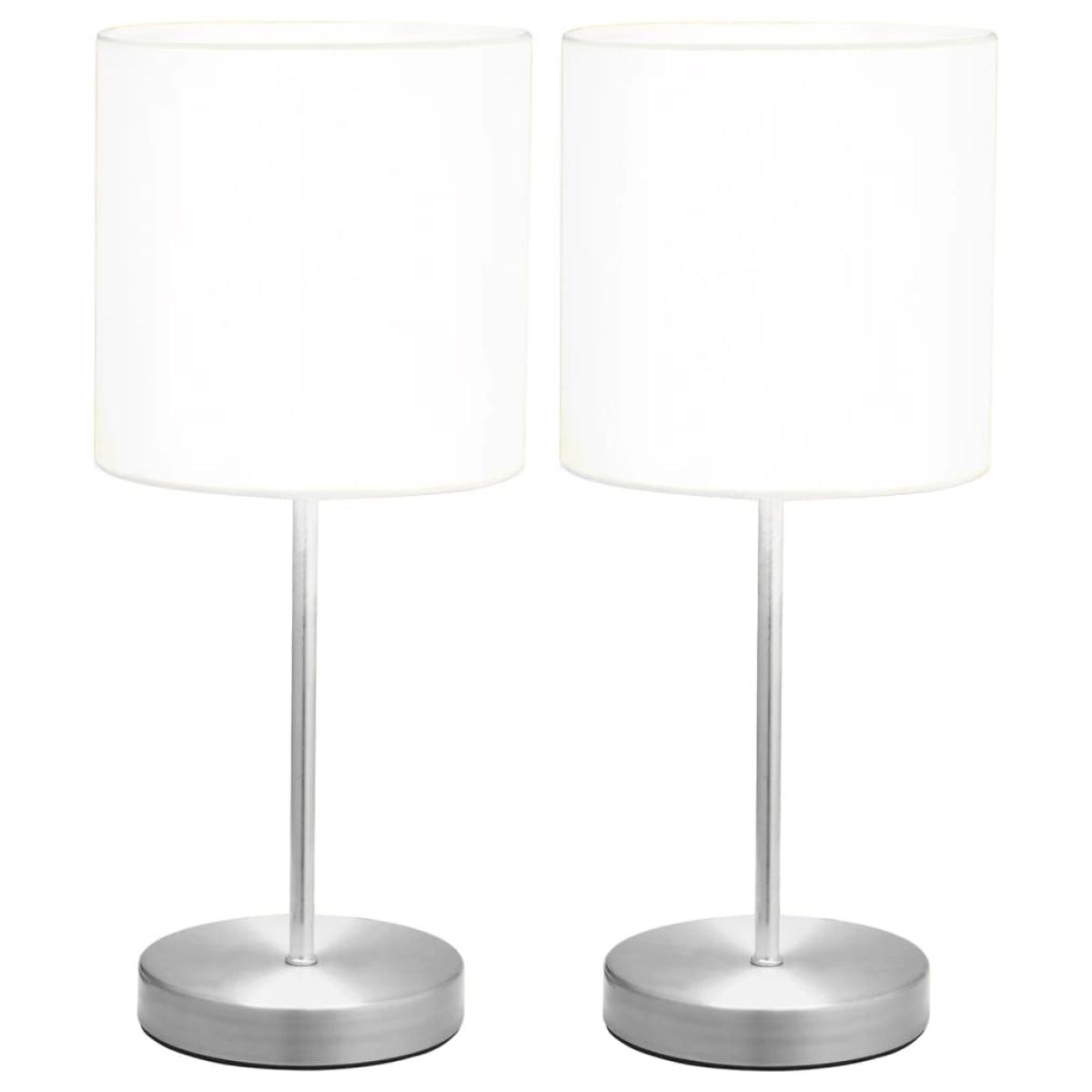 Lámparas de mesa 2 unidades  con botón táctil blanco E14