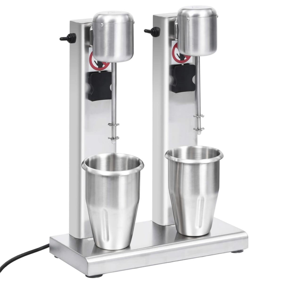 Batidora de batidos con doble vaso de acero inoxidable 2 L