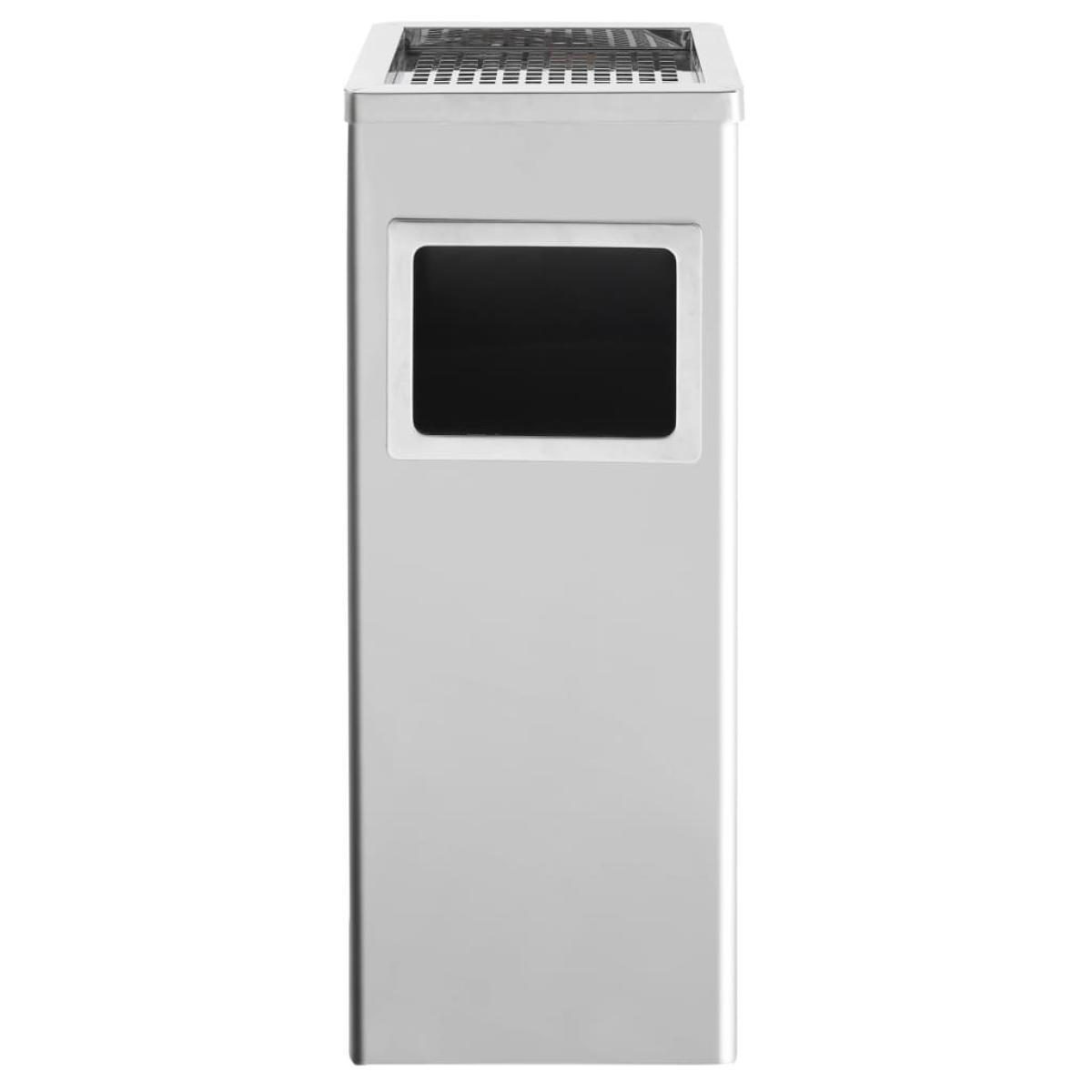 Papelera con cenicero de acero inoxidable 36 L