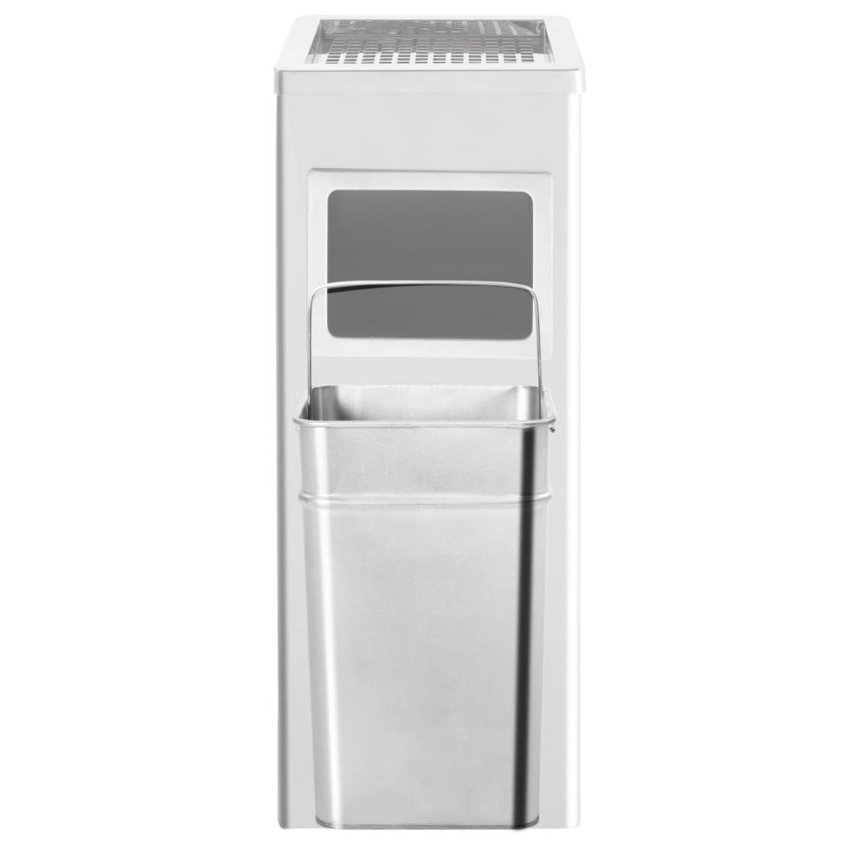 Papelera con cenicero de acero inoxidable 36 L
