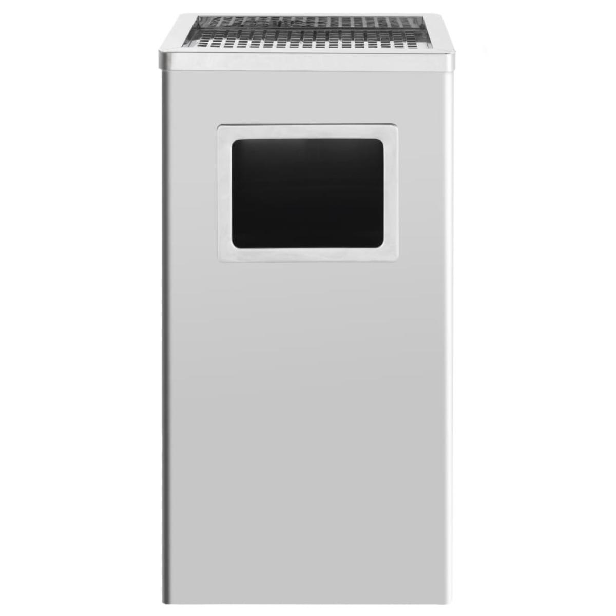 Papelera con cenicero de acero inoxidable 45 L