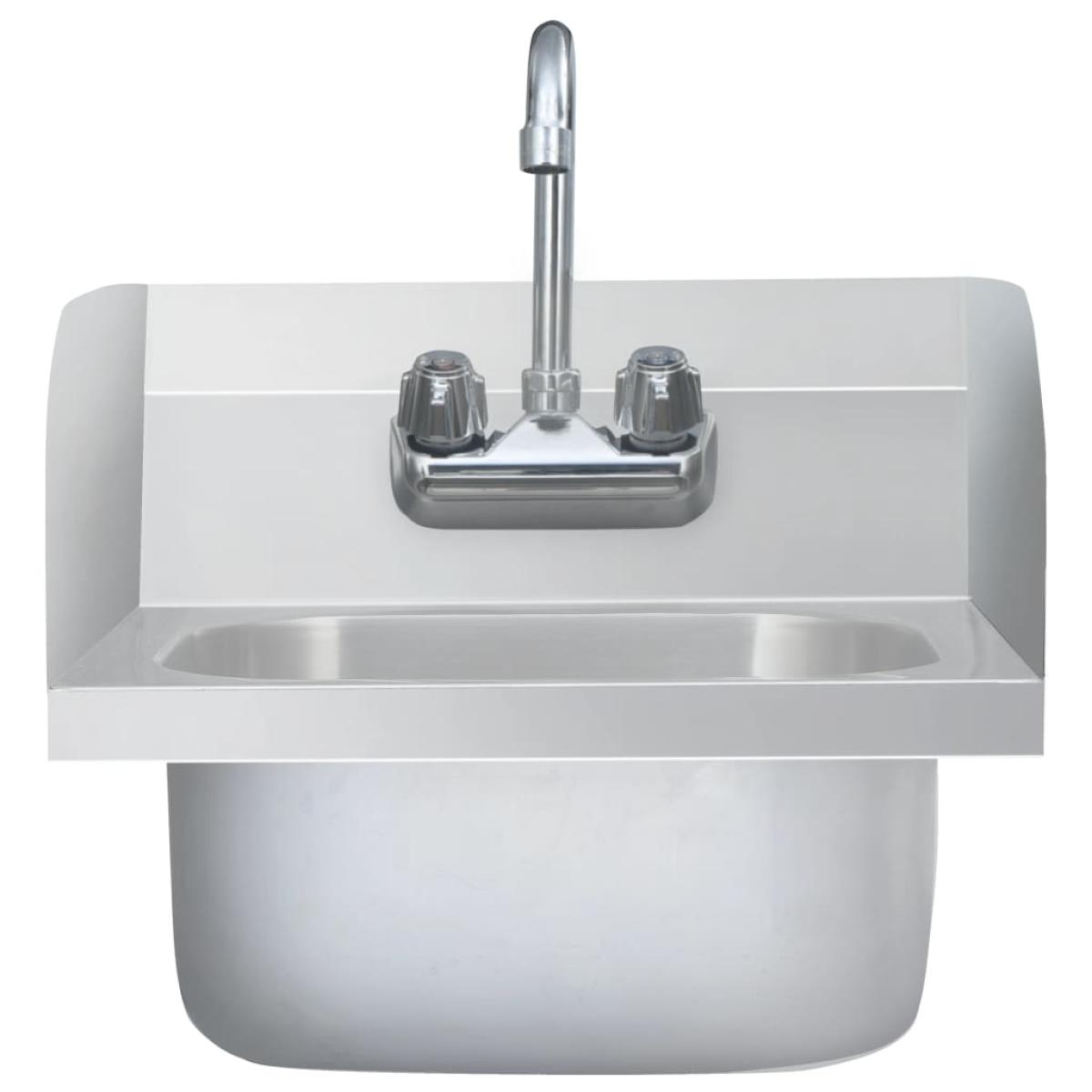 Fregadero lavamanos comercial con grifo de acero inoxidable