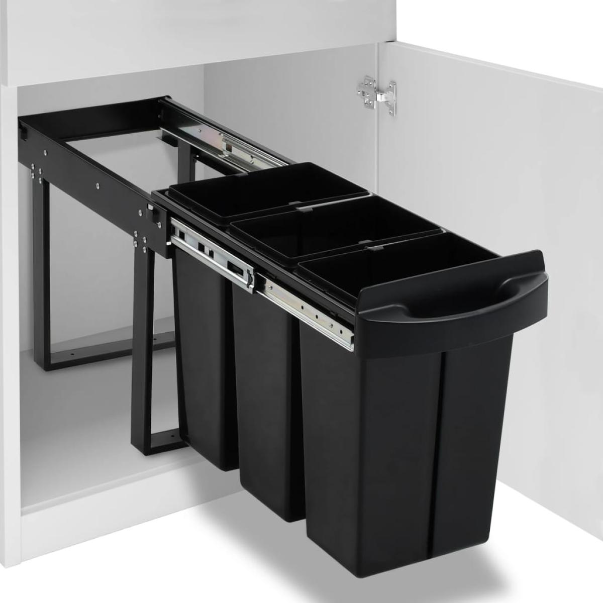 Cubo de basura de cocina extraíble reciclaje cierre suave 36 L