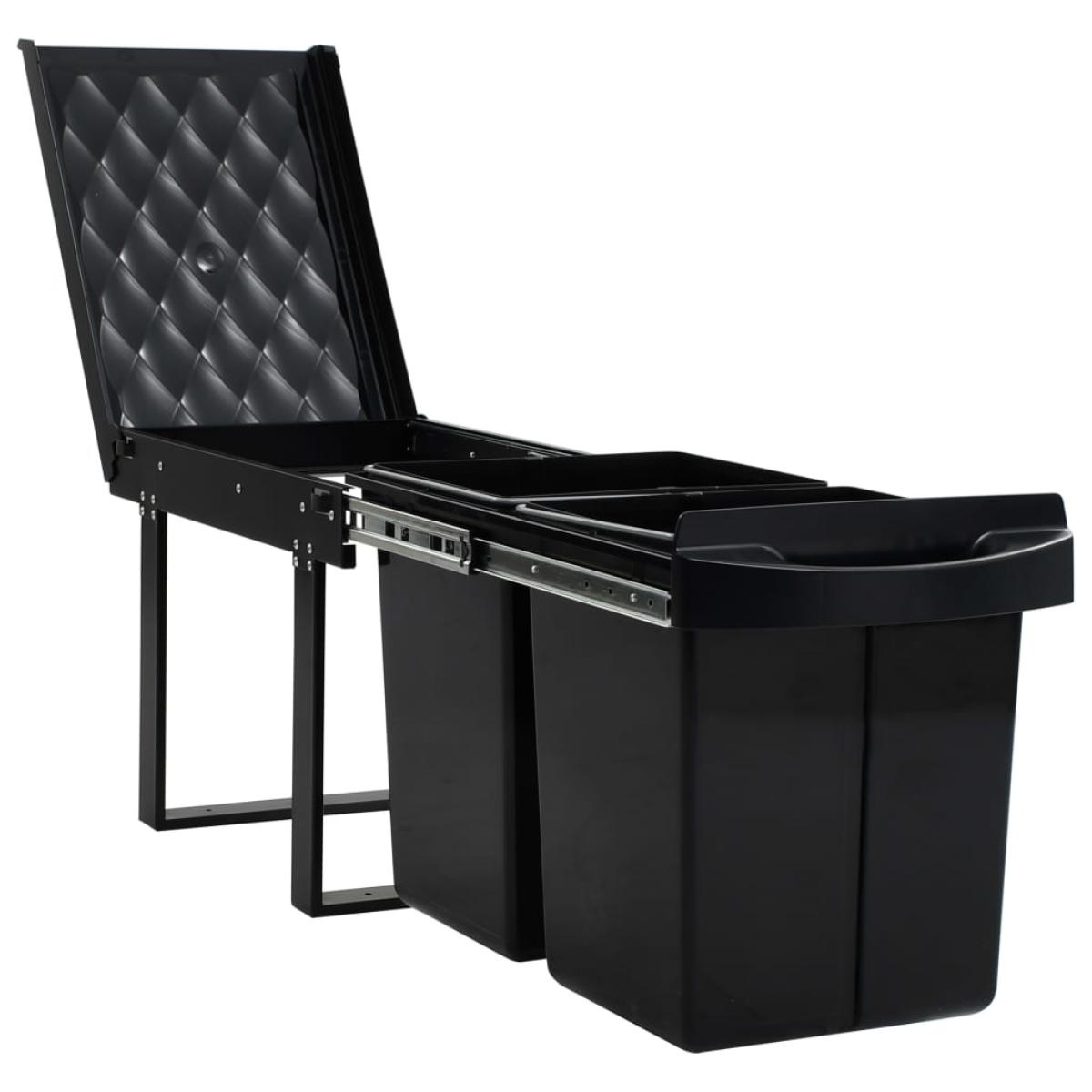 Cubo de basura de cocina extraíble reciclaje cierre suave 48 L