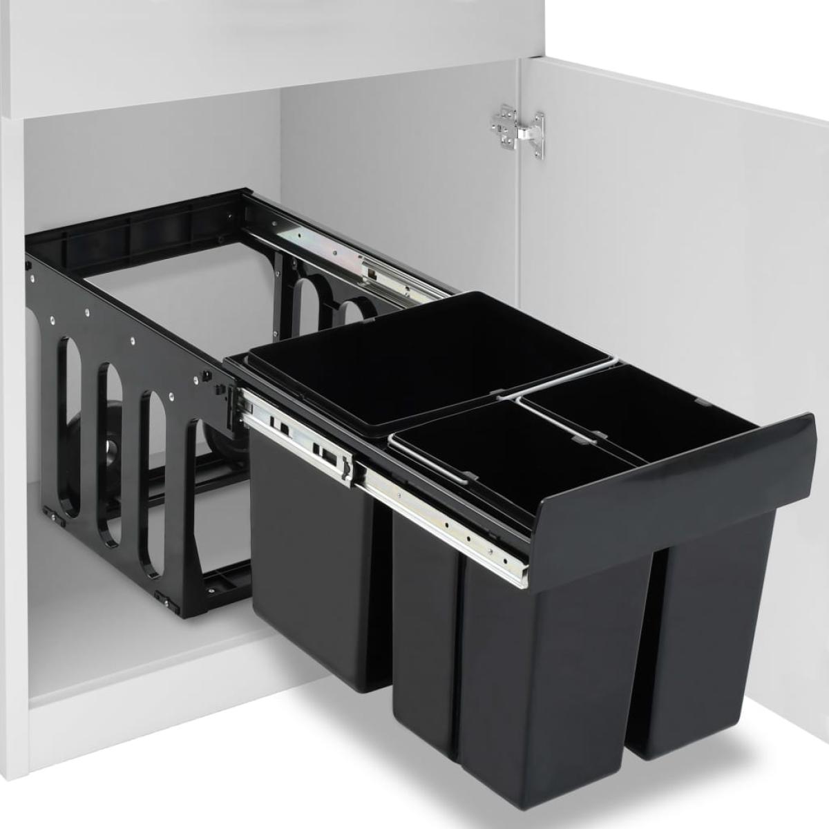 Cubo de basura de cocina extraíble reciclaje cierre suave 48 L