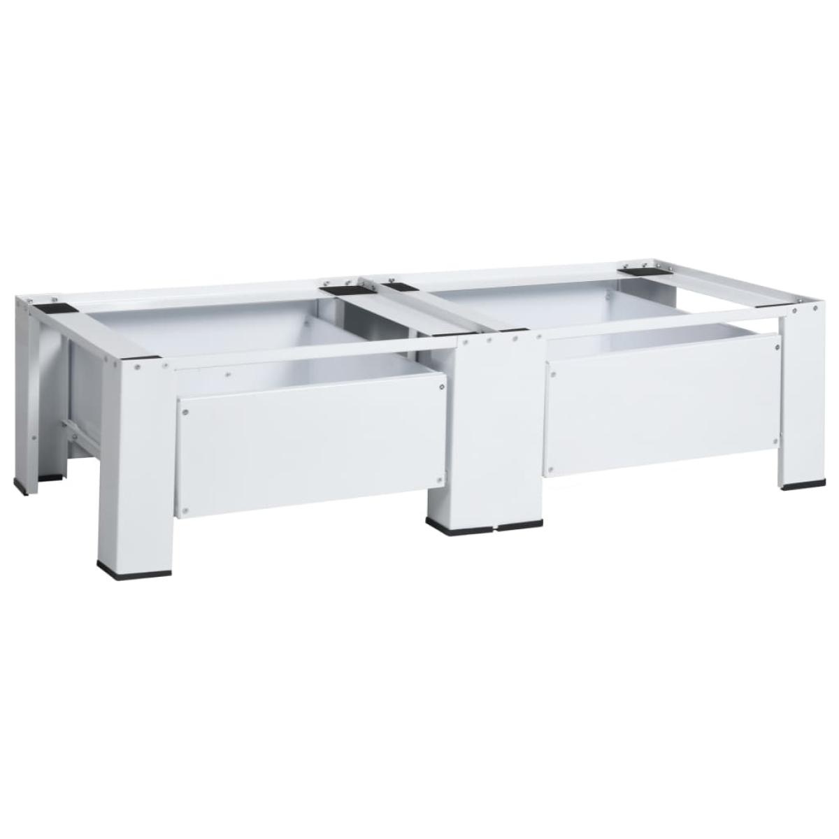 Pedestal doble de la lavadora y la secadora con cajones blanco