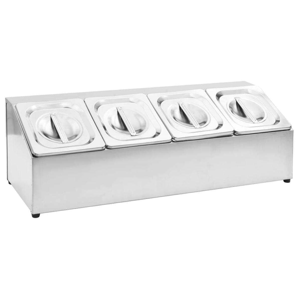Soporte bandeja Gastronorm con 4 bandejas 1/6 acero inoxidable