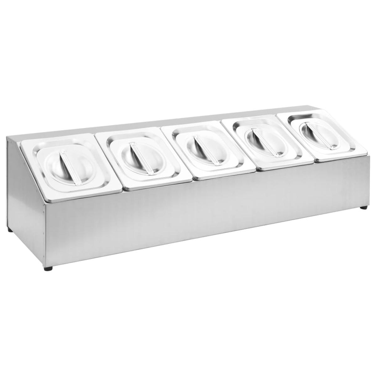 Soporte bandeja Gastronorm con 5 bandejas 1/6 acero inoxidable