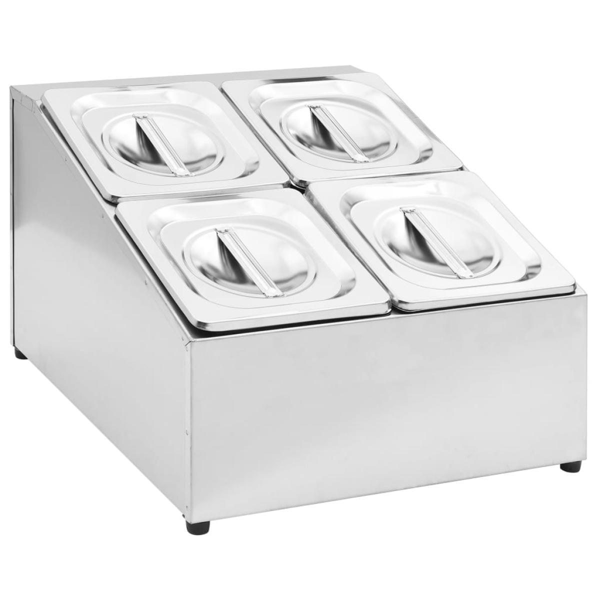 Soporte bandeja Gastronorm con 4 bandejas 1/6 acero inoxidable