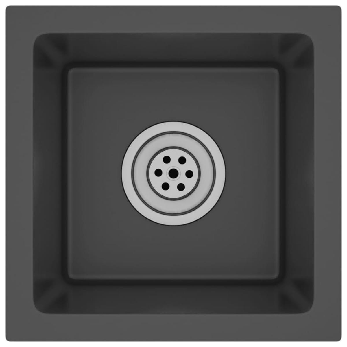 Fregadero hecho a mano acero inoxidable negro
