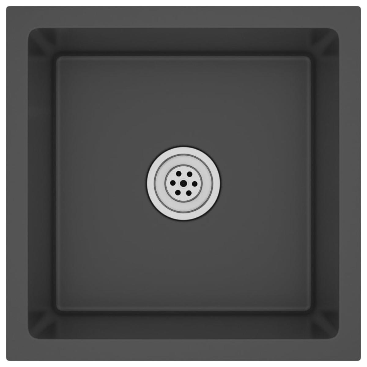 Fregadero hecho a mano acero inoxidable negro