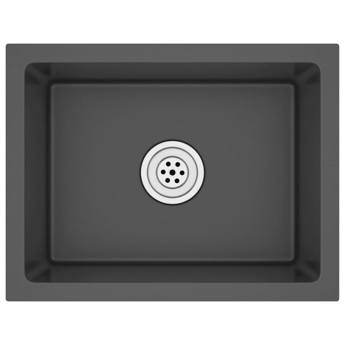 Fregadero hecho a mano acero inoxidable negro