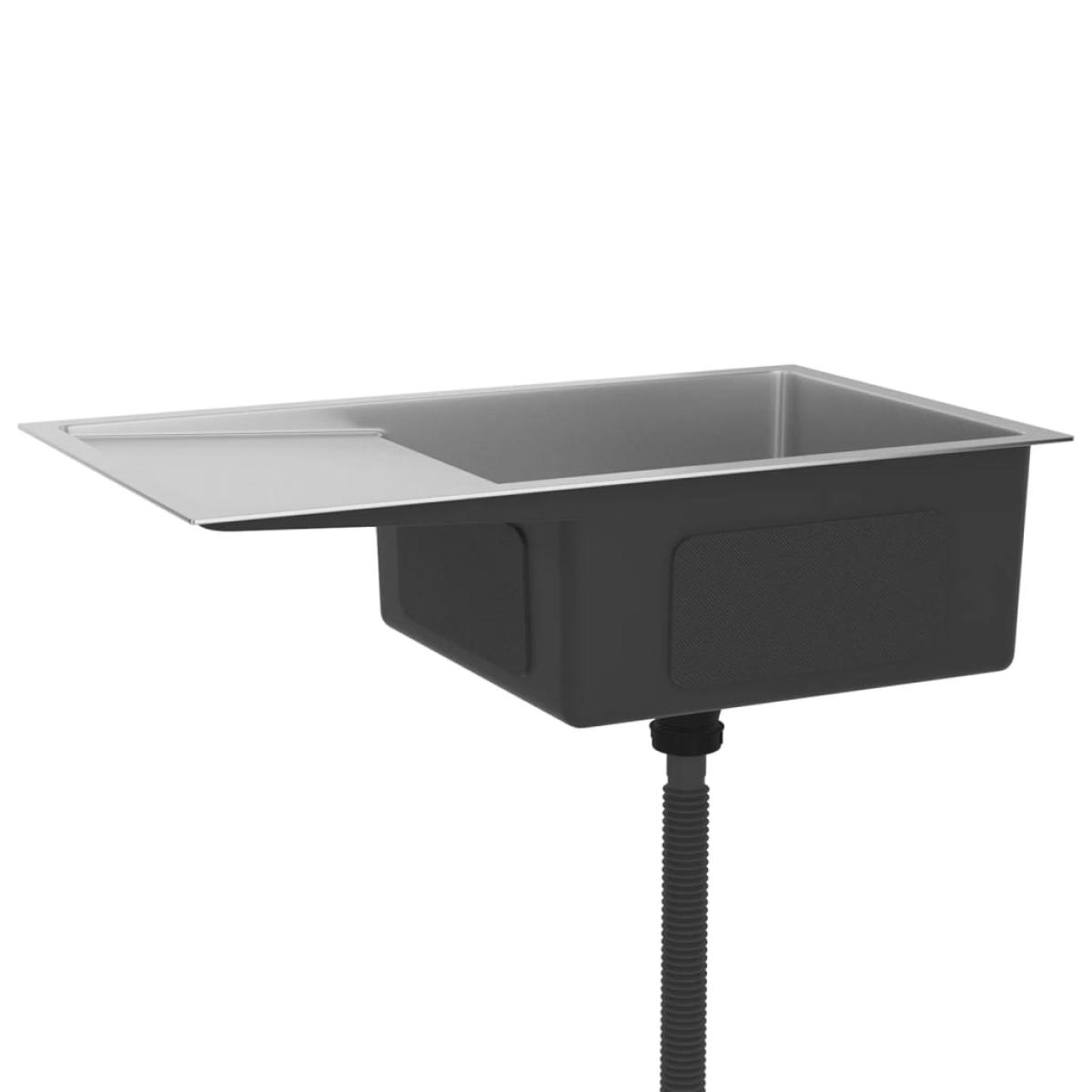 Fregadero de cocina hecho a mano de acero inoxidable