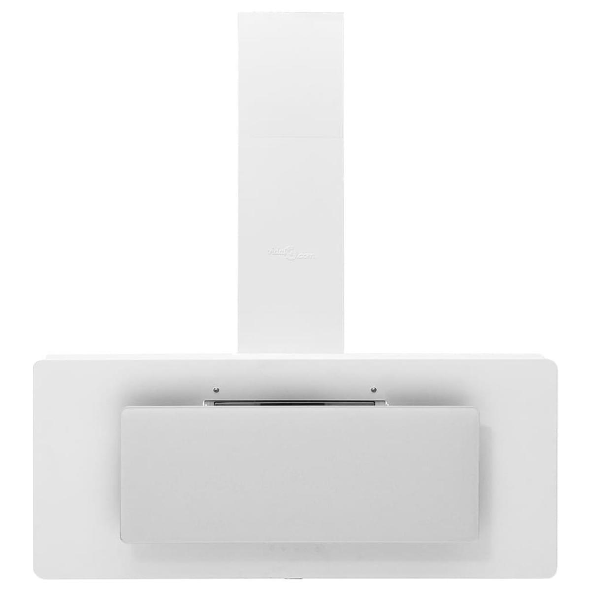 Campana extractora acero inoxidable vidrio templado blanco 90cm