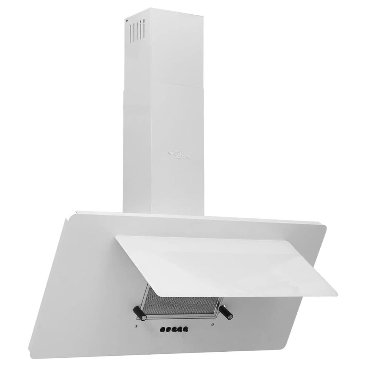 Campana extractora acero inoxidable vidrio templado blanco 90cm