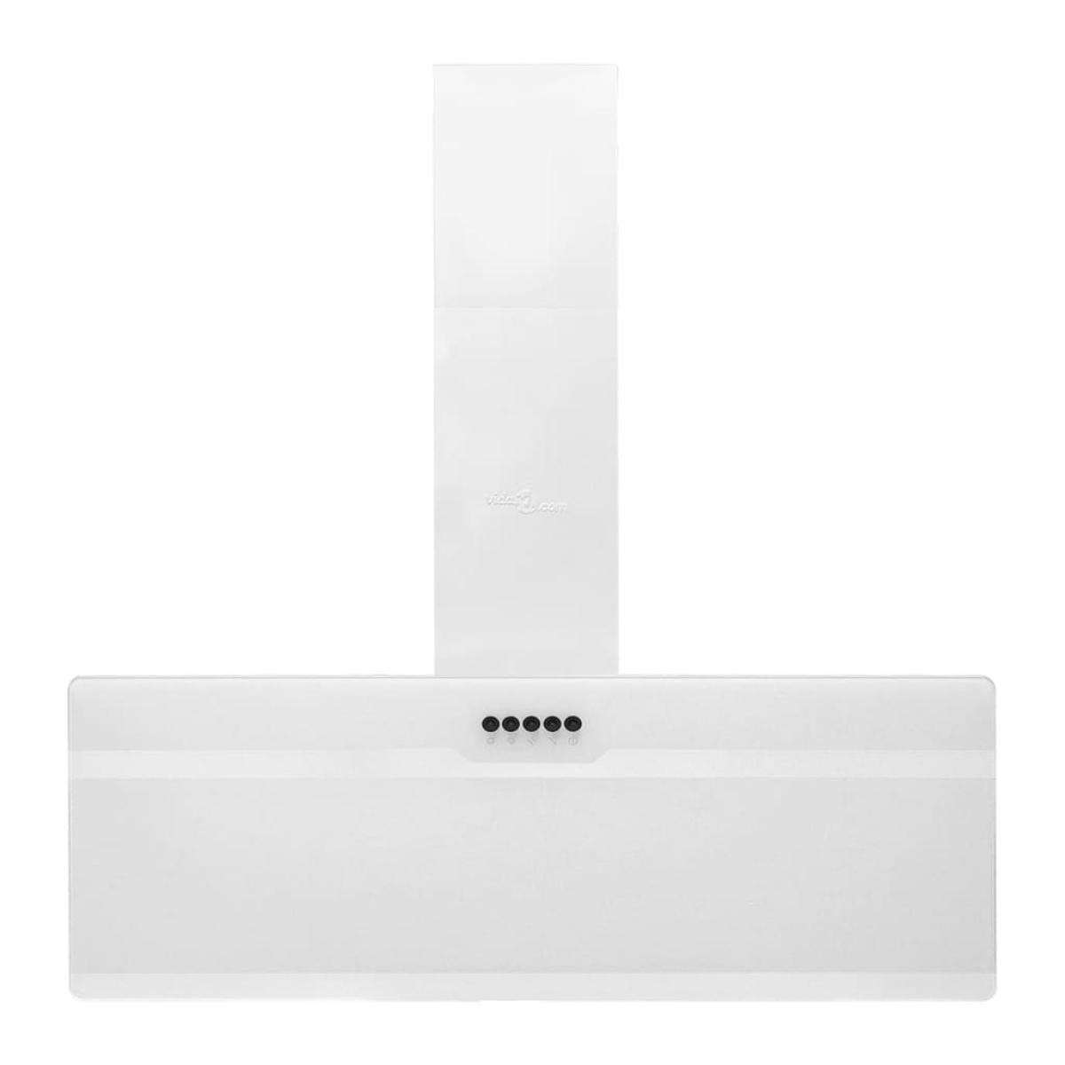 Campana extractora pared acero y vidrio templado blanco 90 cm