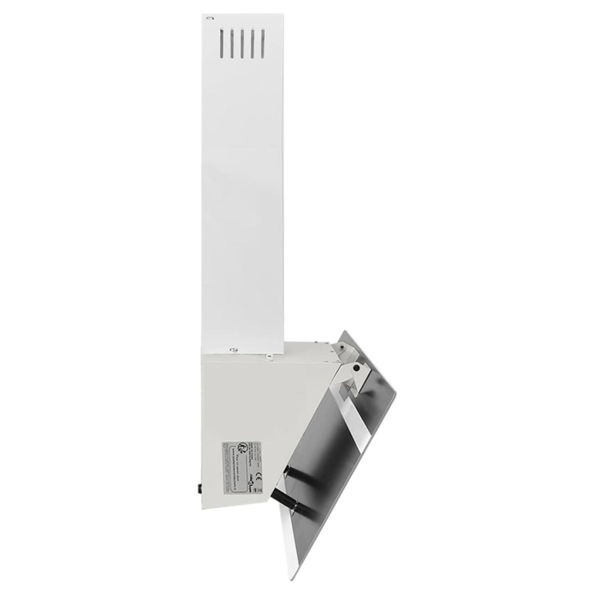 Campana extractora pared acero y vidrio templado blanco 90 cm