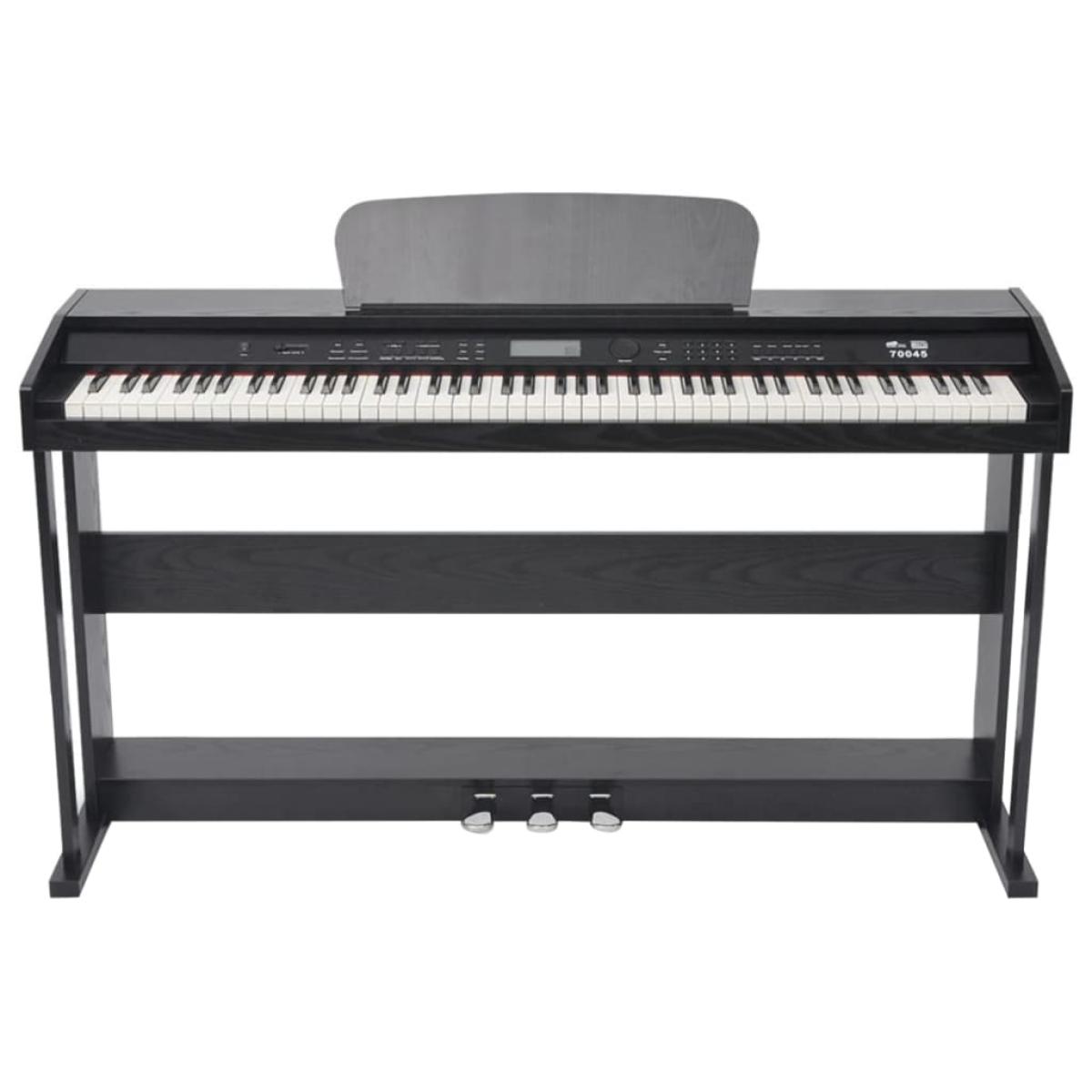 Piano digital de 88 teclas con pedales negro tabla melamina