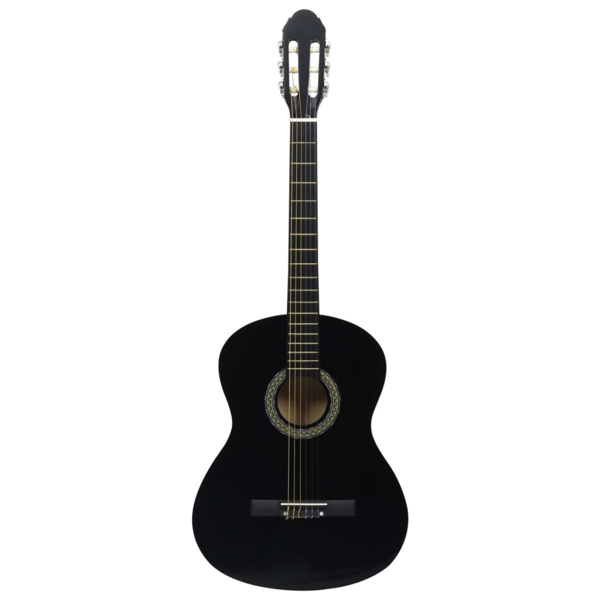Guitarra clásica para principiantes madera tilo negro 4/4 39