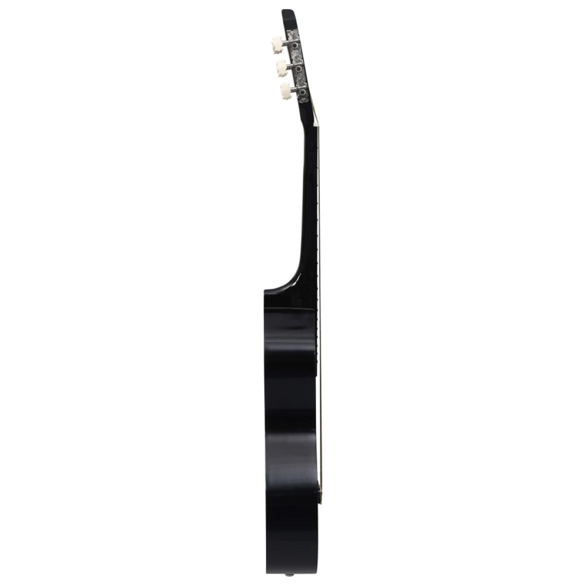 Guitarra clásica para principiantes madera tilo negro 4/4 39