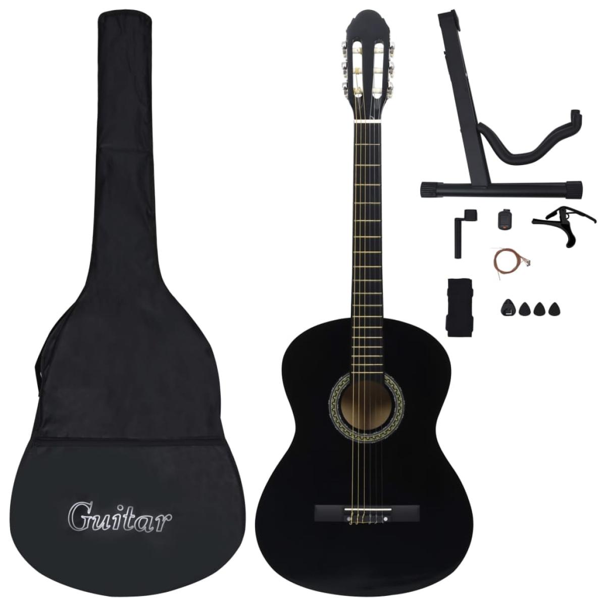 Set de guitarra clásica para principiante 12 pzas negro 4/4 39