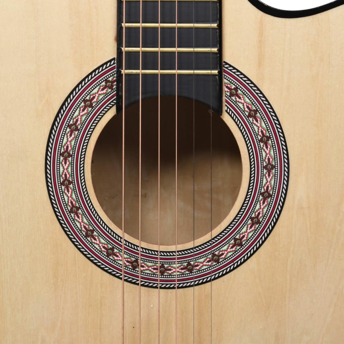 Guitarra acústica occidental cutaway 6 cuerdas madera tilo 38