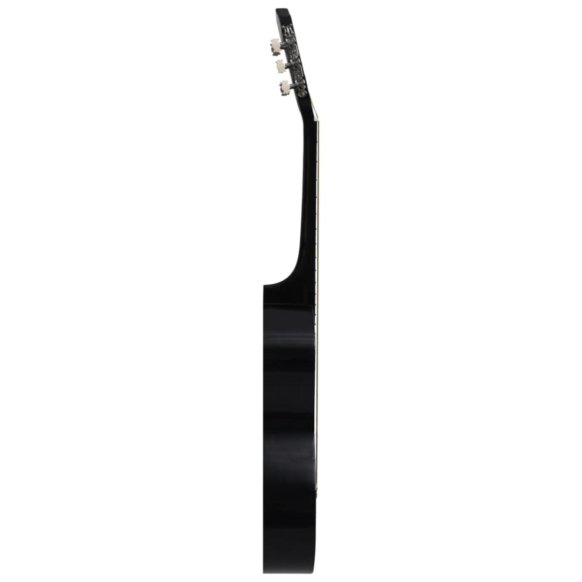 Guitarra Clásica Western Cutaway con 6 cuerdas negra 38