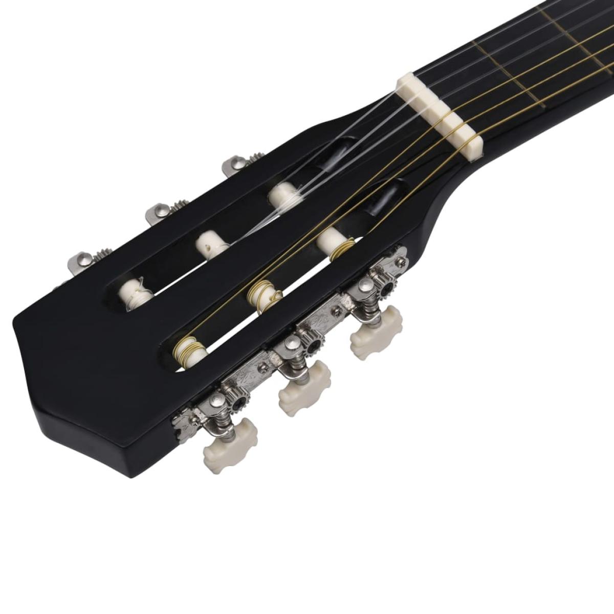 Guitarra Clásica Western Cutaway con 6 cuerdas negra 38