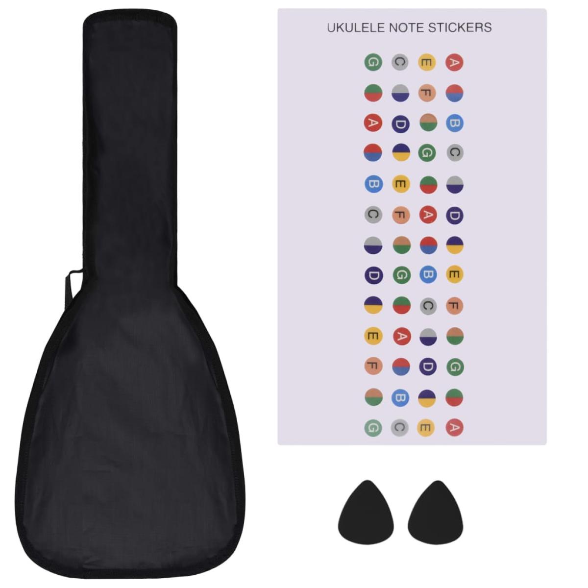 Set de ukelele soprano con funda para niños negro 21