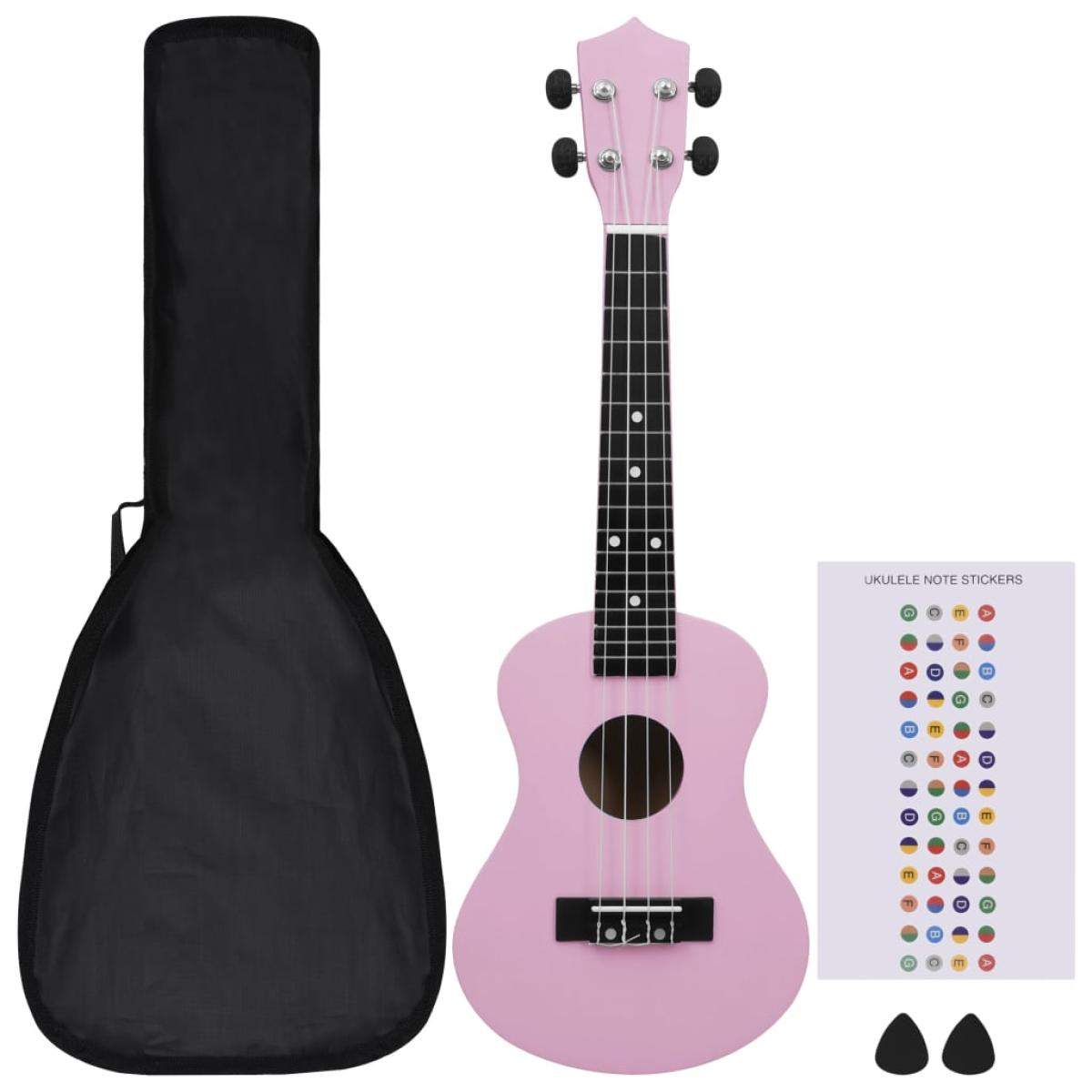 Set de ukelele soprano con funda para niños rosa 23
