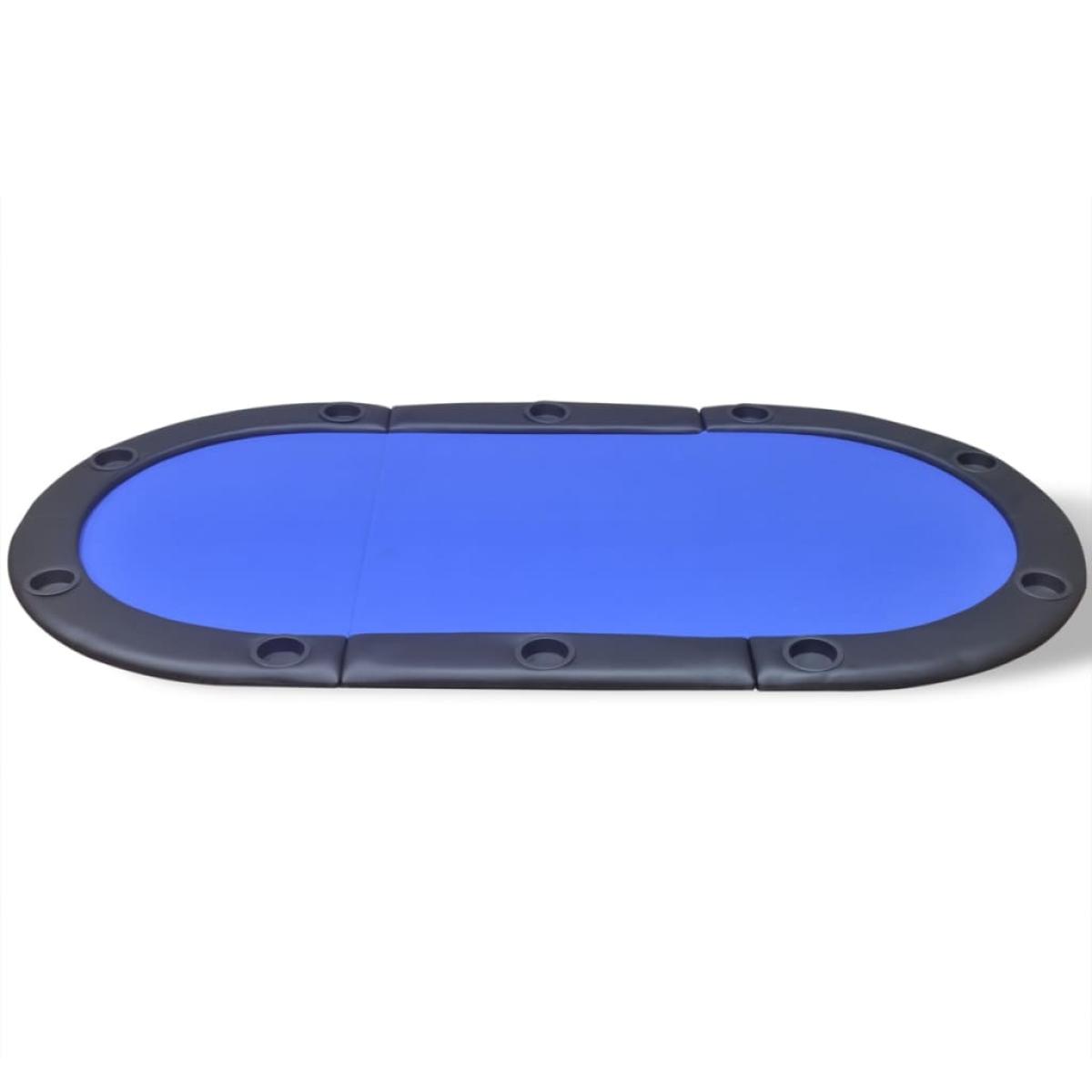 Tablero de póker plegable para 10 jugadores azul 
