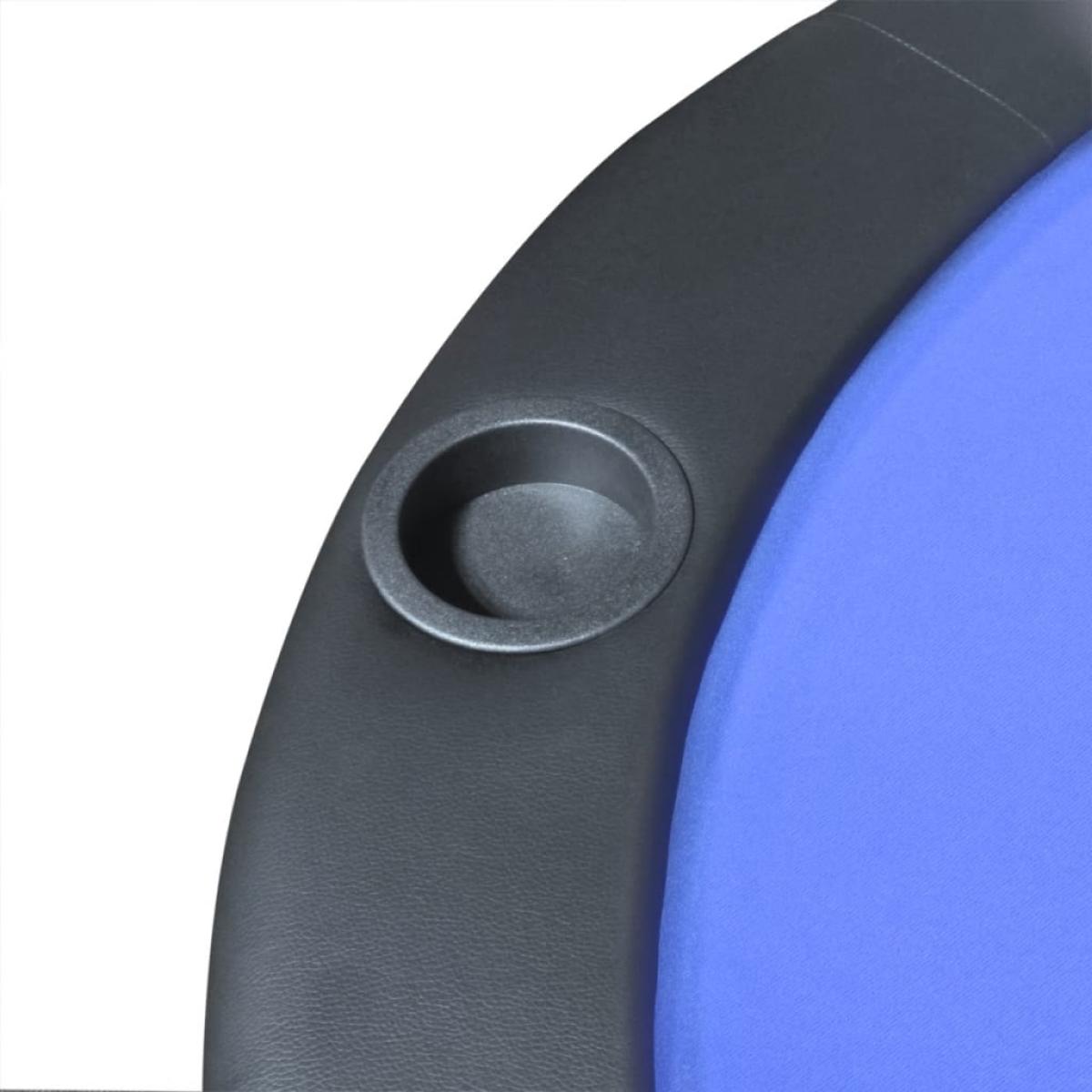 Tablero de póker plegable para 10 jugadores azul 