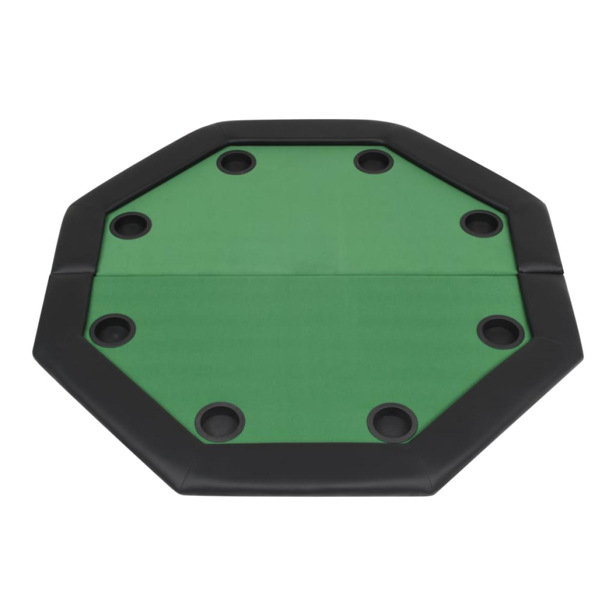 Tablero de póker plegable en 2 octogonal verde 8 jugadores