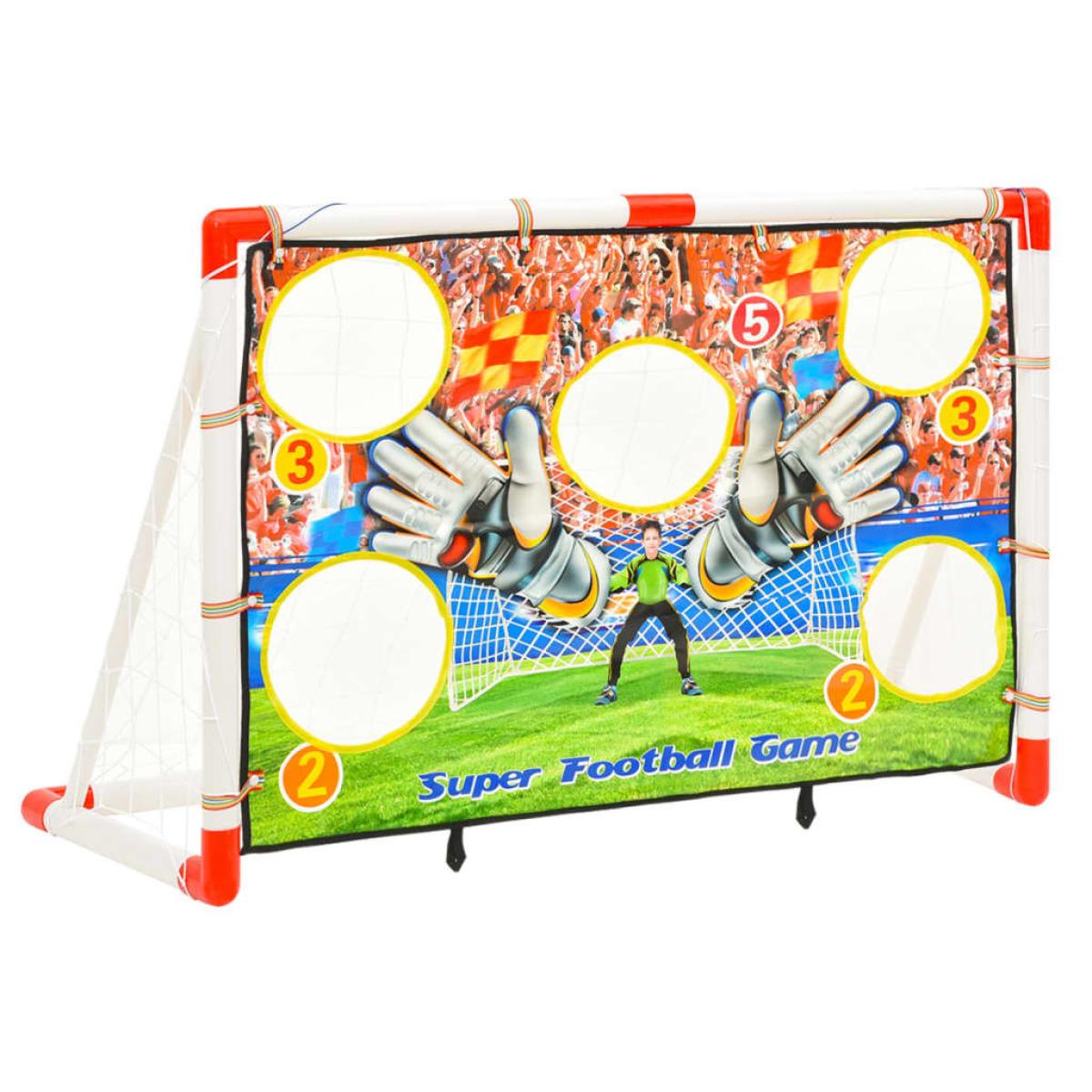 Portería de fútbol infantil con pared de portería 120x51x77,5 cm
