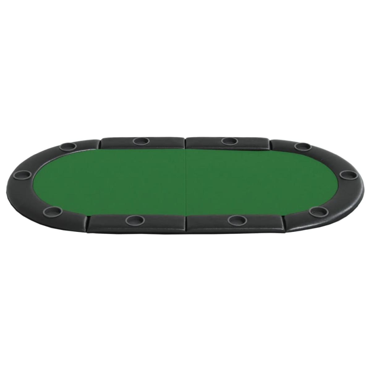 Tablero de póquer plegable para 10 jugadores verde 208x106x3 cm