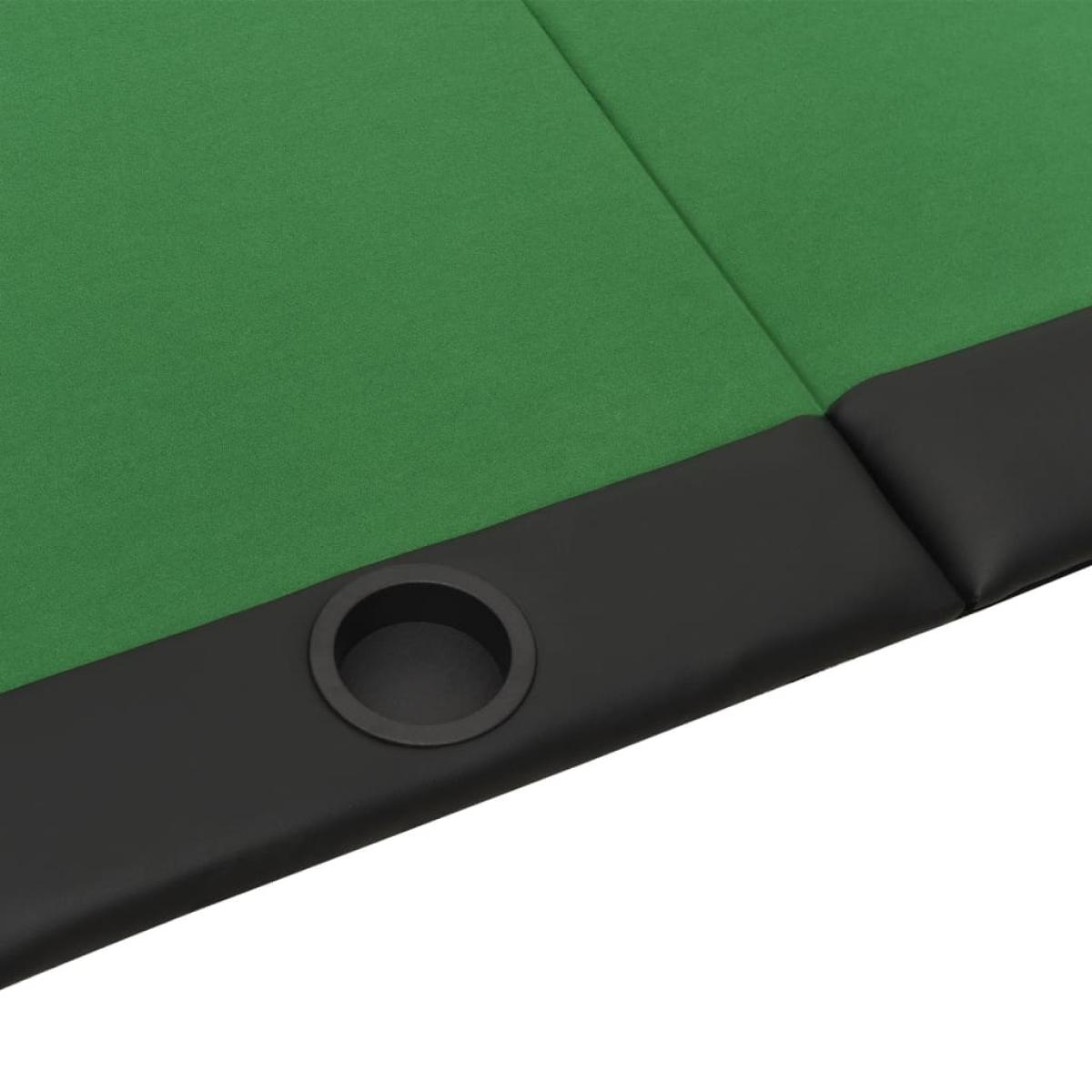 Tablero de póquer plegable para 10 jugadores verde 208x106x3 cm