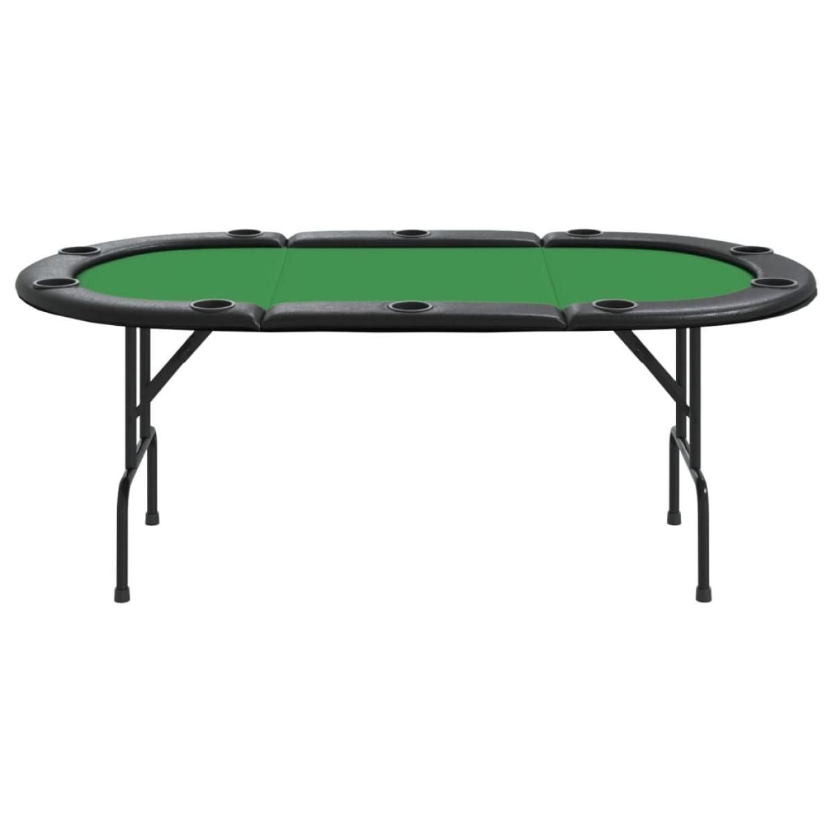 Mesa de póquer plegable para 10 jugadores verde 206x106x75 cm