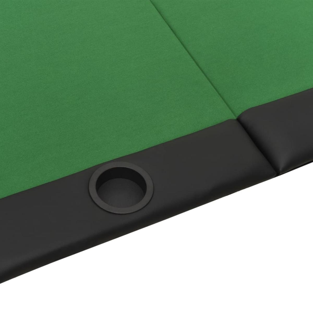 Mesa de póquer plegable para 10 jugadores verde 206x106x75 cm